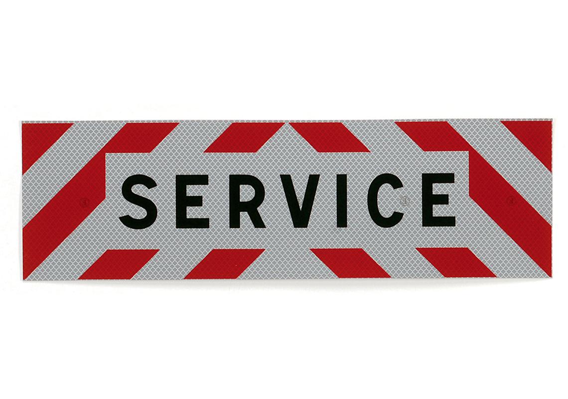 Adhesive XL sign for SERVICE (visible at 500 meters)